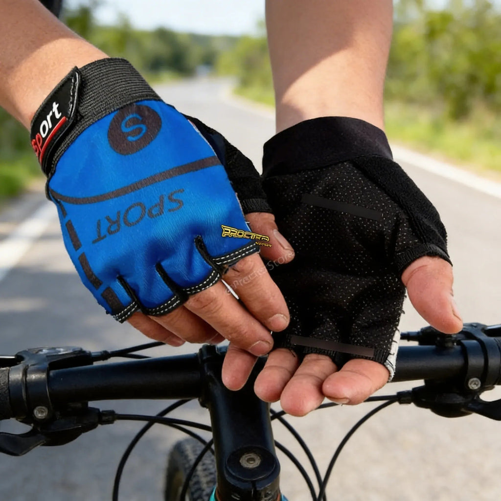 Guantes Cortos Medio Dedo Palma Antideslizante Ciclismo