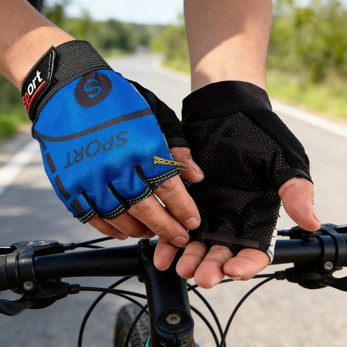 Guantes Cortos Medio Dedo Palma Antideslizante Ciclismo
