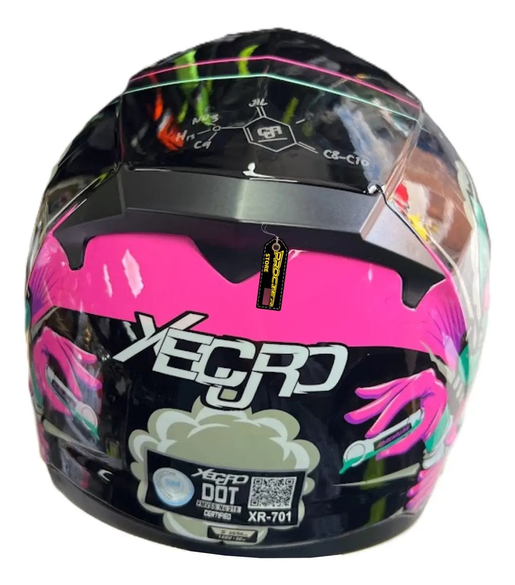 Casco Integral Moto Xecuro Doble Visor Certificado Gafas