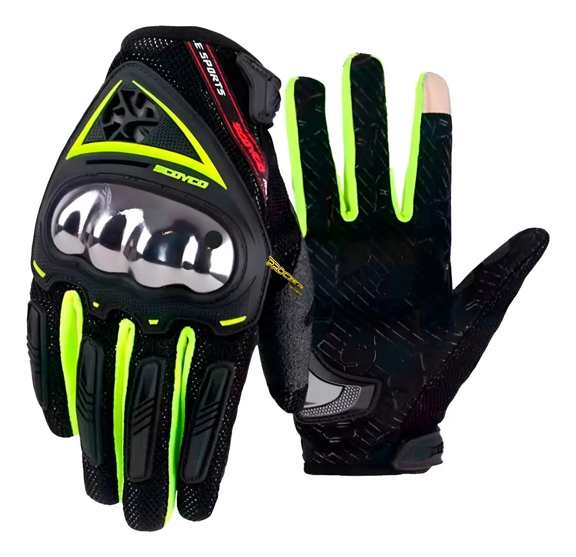 Guantes Para Moto Proteccion Metalizada Scoyco Mc44 Tactiles