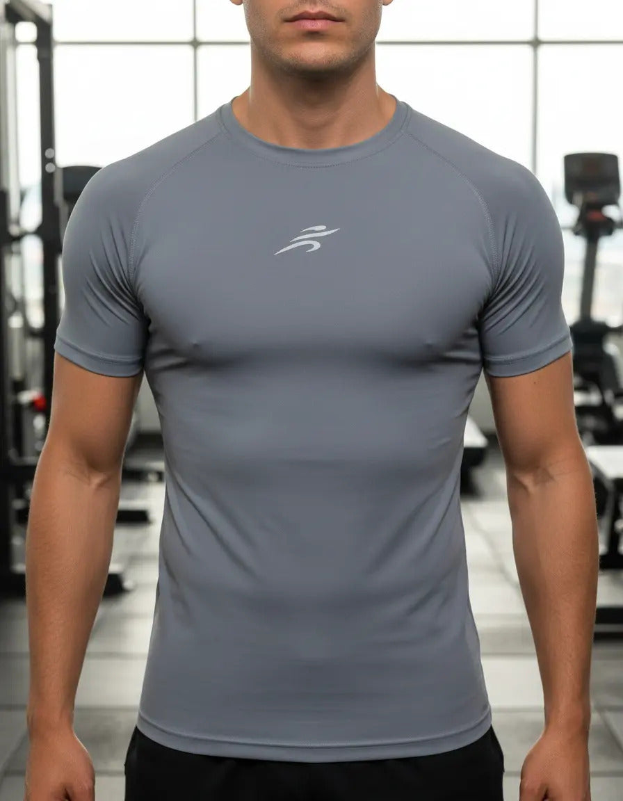 Camiseta Deportiva Slim Fit Manga Corta Gym Lycra Fria Uv