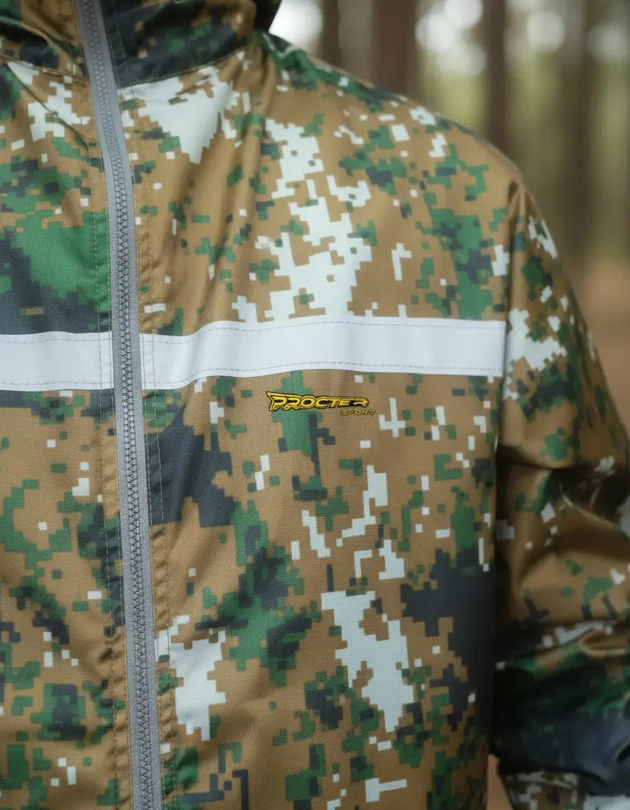 Chaqueta Camuflada Rompevientos Moto Bicicleta Reflectiva