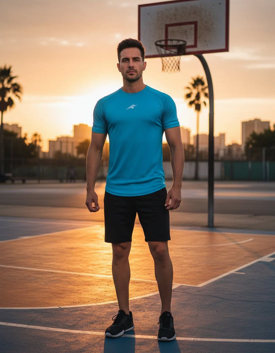 Camiseta Deportiva Slim Fit Manga Corta Gym Lycra Fria Uv