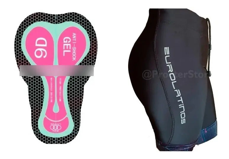 Lycra Corta De Mujer Con Badana  En Gel Ciclismo Pantaloneta