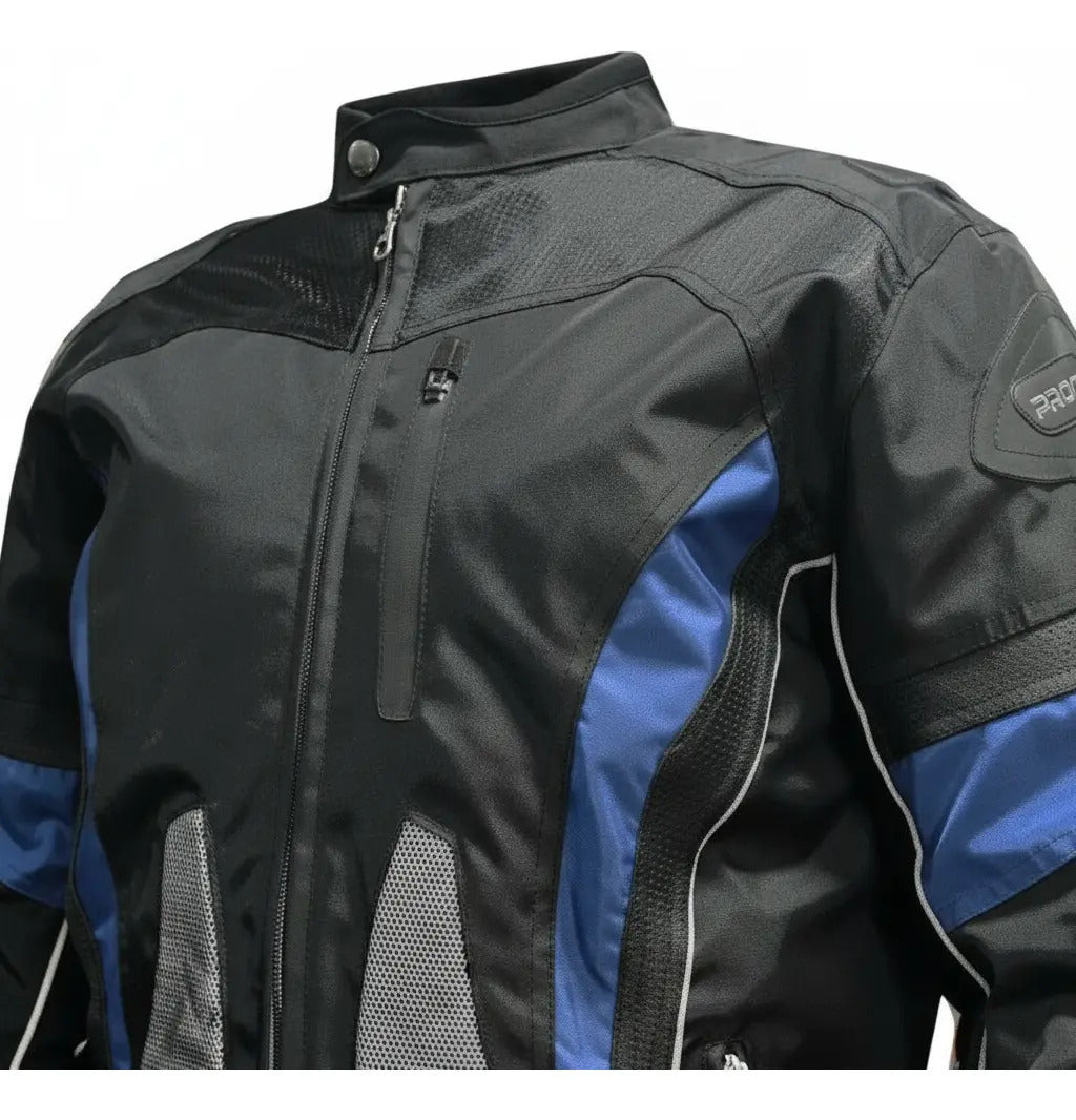 Chaqueta Protecciones Y Reflectiva Lona Cuerotex Moto Envío