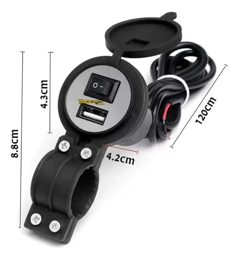 Cargador Celular 1 Puerto Usb Moto Switch Gps