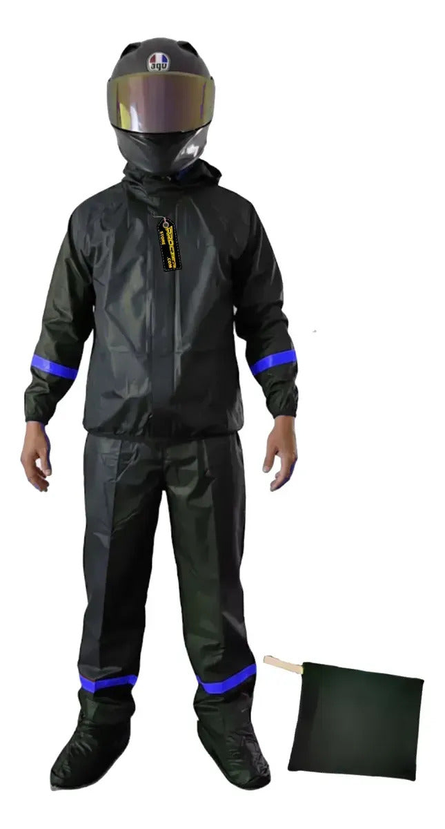 Combo Traje Impermeable 4 Piezas Dama + Protector De Maleta