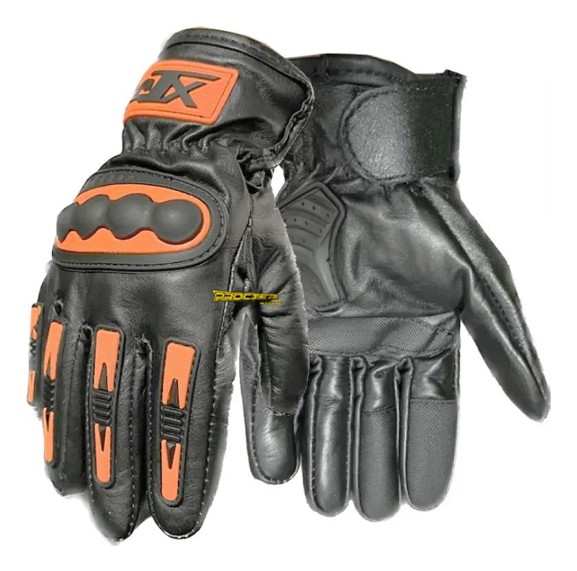 Guantes 100% Cuero Para Moto Tactil Con Limpiavisor