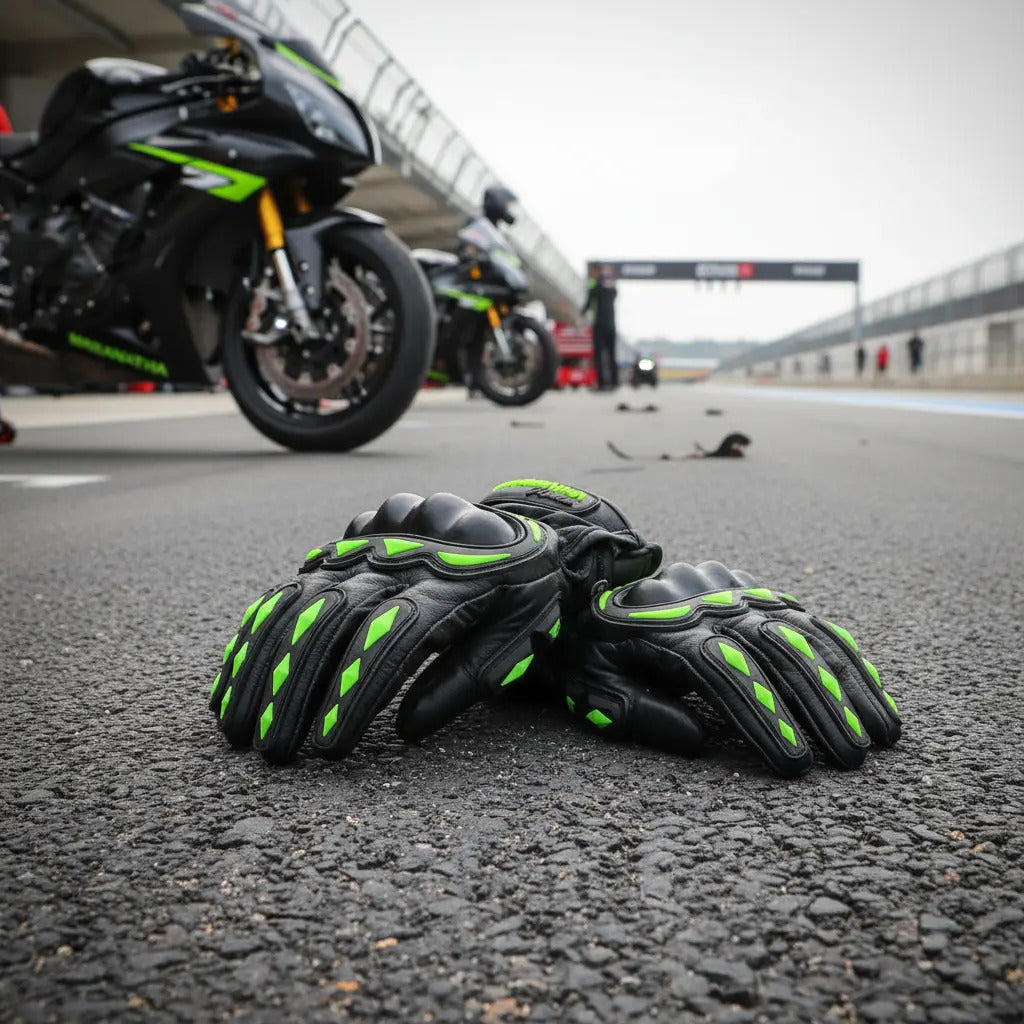 Guantes 100% Cuero Para Moto Con Protecciones Y Térmicos