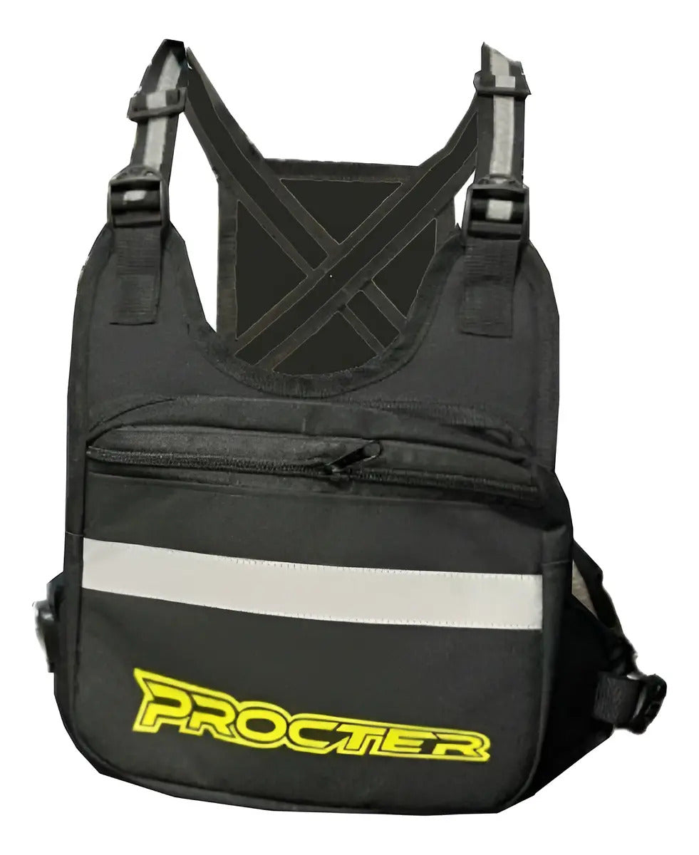 Pechero En Lona Reflectivo Para Moto Bicicleta Canguro Moto