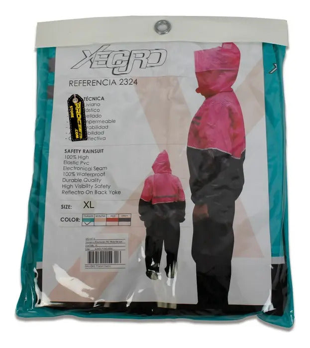 Impermeable Para Motociclista Con Capota Y Bolsillos