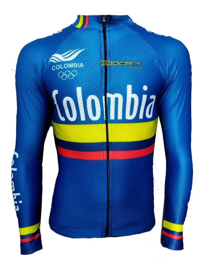 Jersey Ciclismo Maillot Manga Larga Ruta Mtb Colombia Camisa