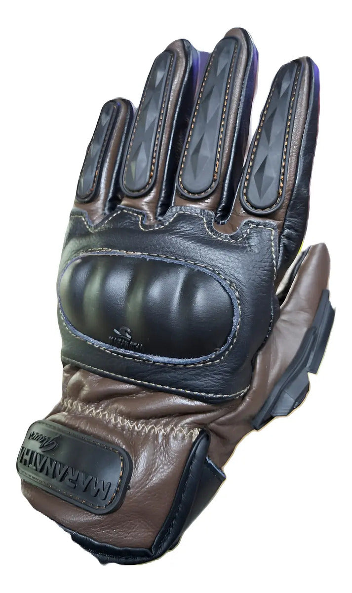 Guantes 100% Cuero Para Moto Con Protecciones Y Térmicos