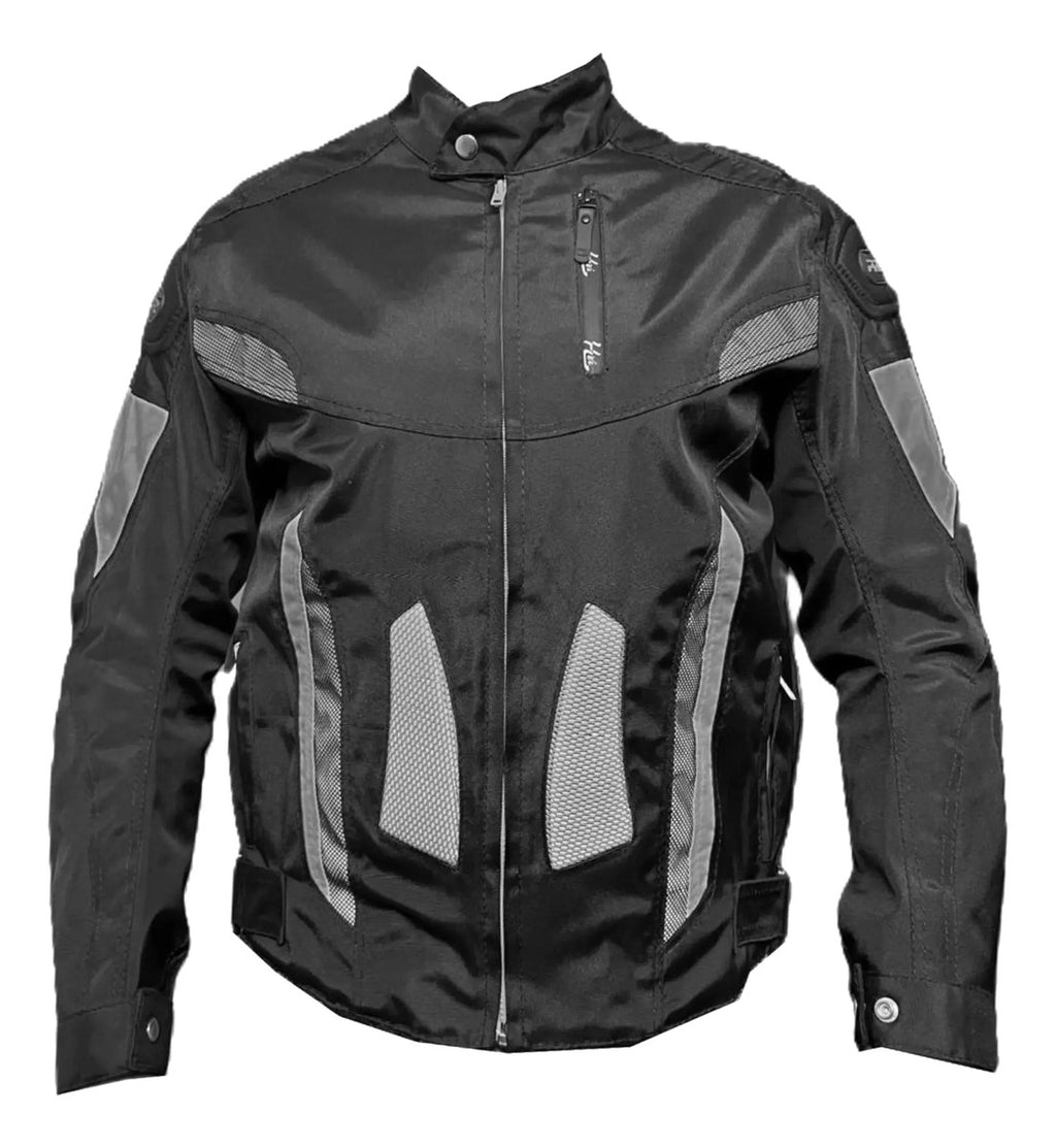 Chaqueta Protecciones Y Reflectiva Lona Cuerotex Moto Envío