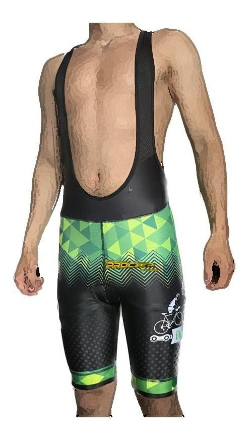 Uniforme De Ciclismo Conjunto Tirantes Badana Manga Larga