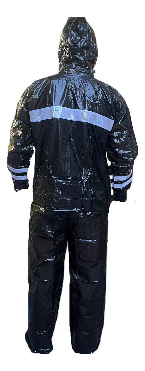 Impermeable Para Motociclista Con Capota Y Bolsillos