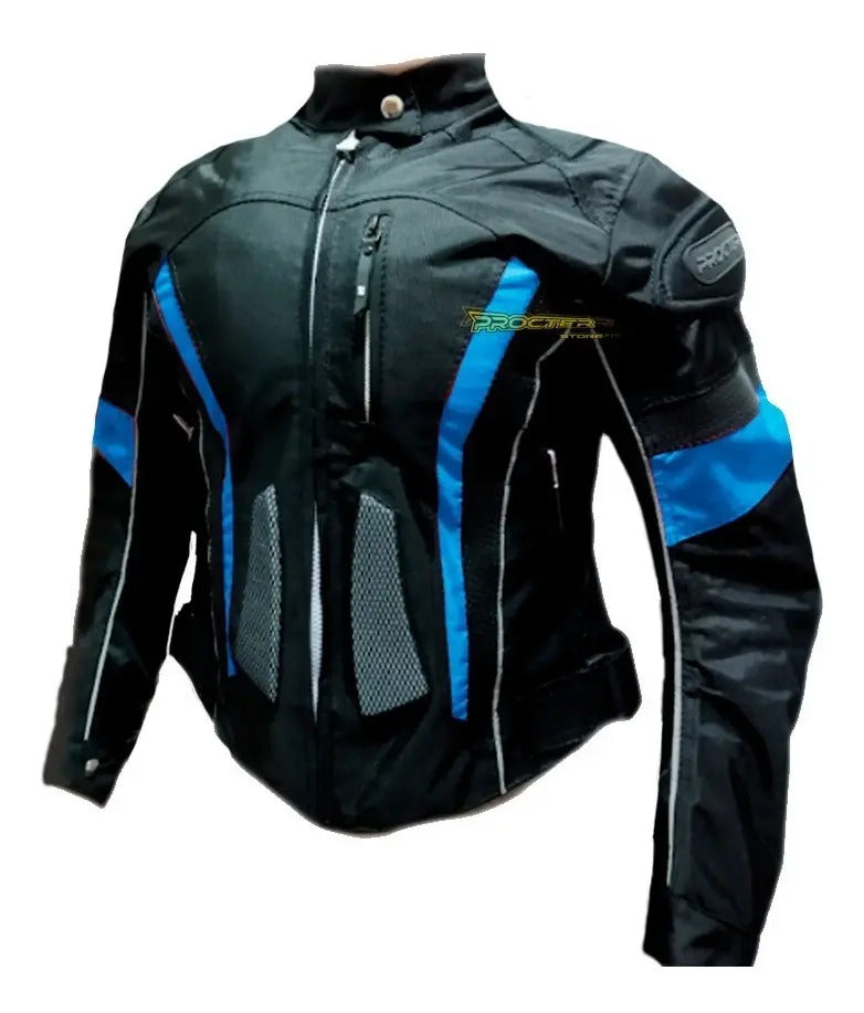 Chaqueta Con Protecciones Y Reflectiva Lona Mujer Moto Dama
