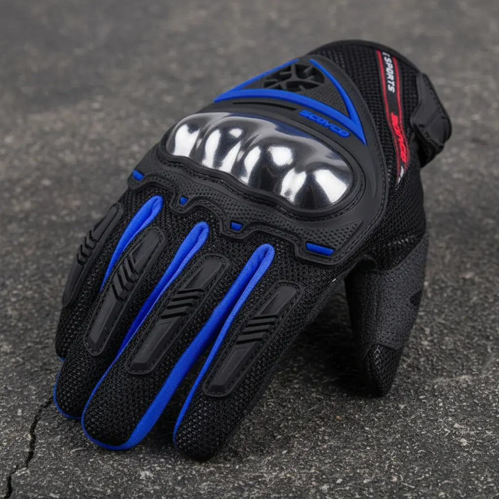 Guantes Para Moto Proteccion Metalizada Scoyco Mc44 Tactiles