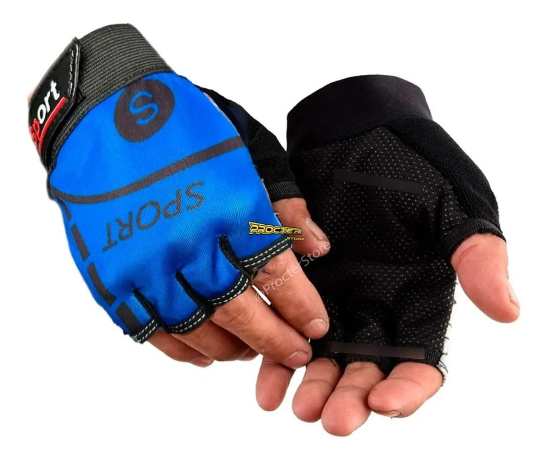 Guantes Cortos Medio Dedo Palma Antideslizante Ciclismo