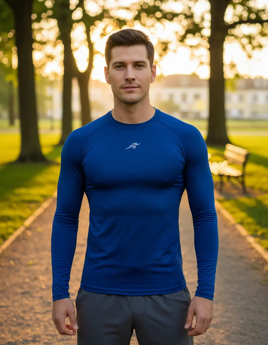Buzo Deportivo Camiseta Larga Slim Fit Gym Lycra Fria Uv