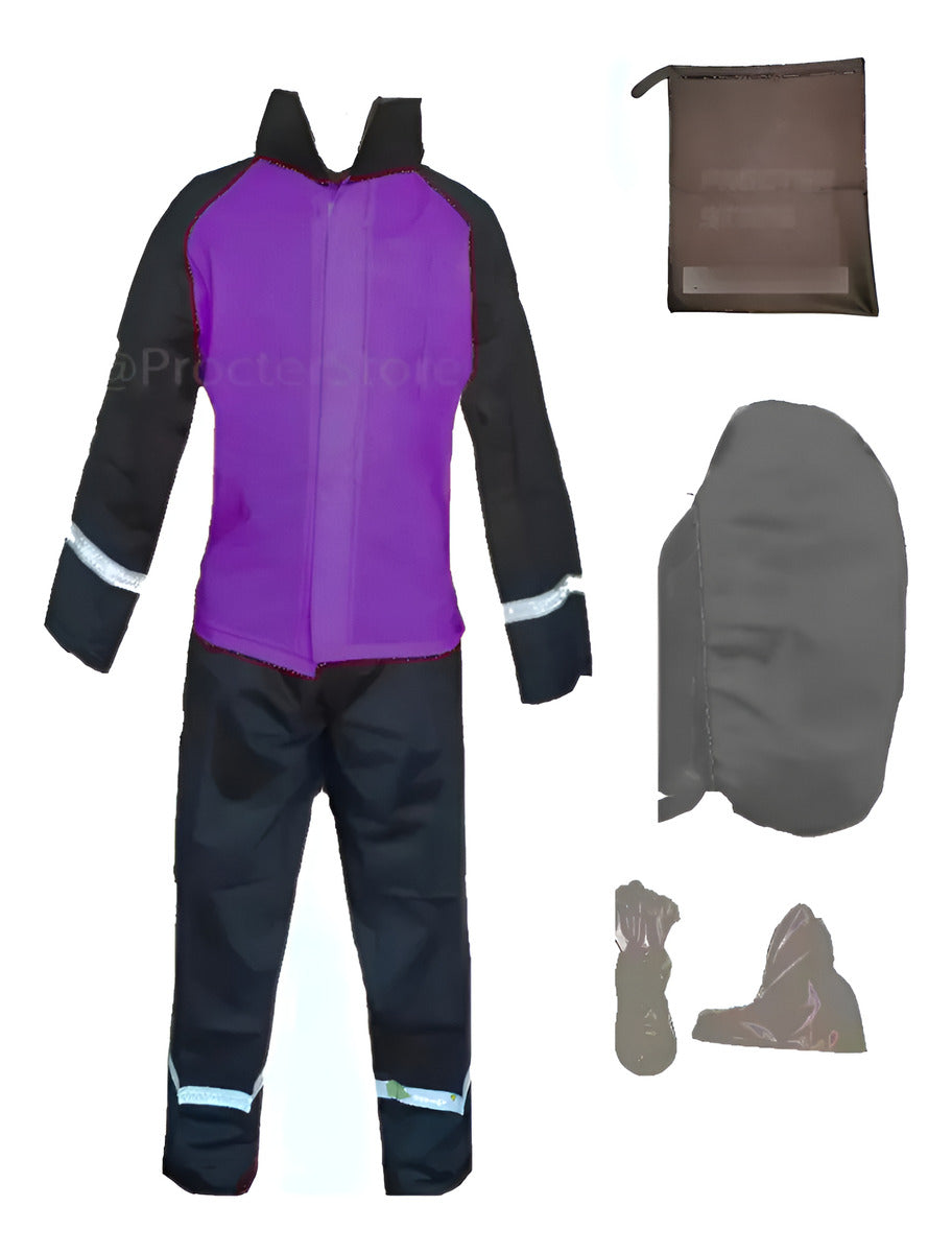 Combo Traje Impermeable 4 Piezas Dama + Protector De Maleta