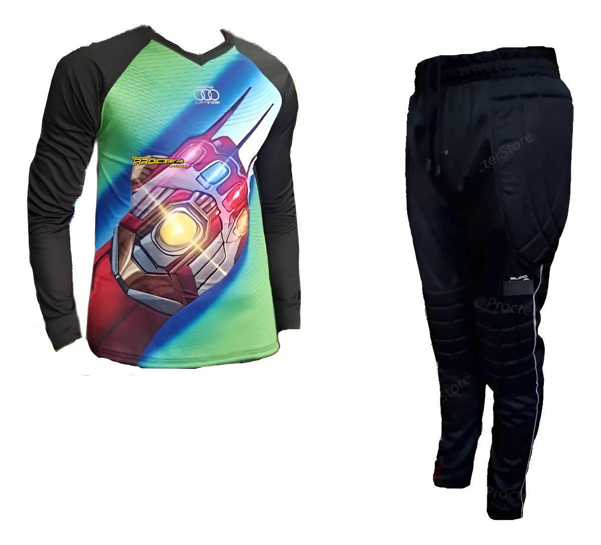 Conjunto Arquero Pantalon Y Buzo Acolchado Portero Uniforme