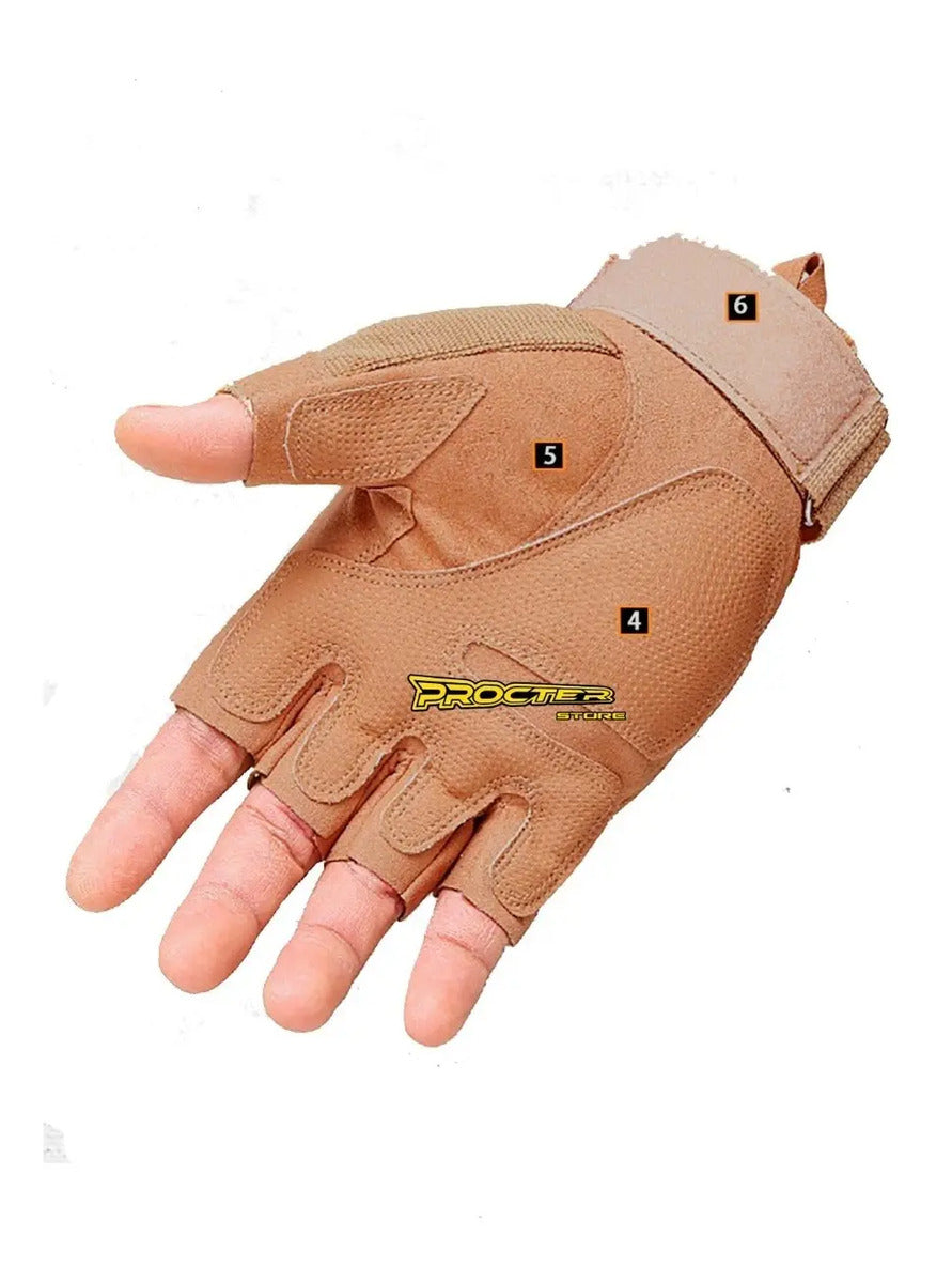 Guantes Tácticos Medio Dedo Protección Moto Procter