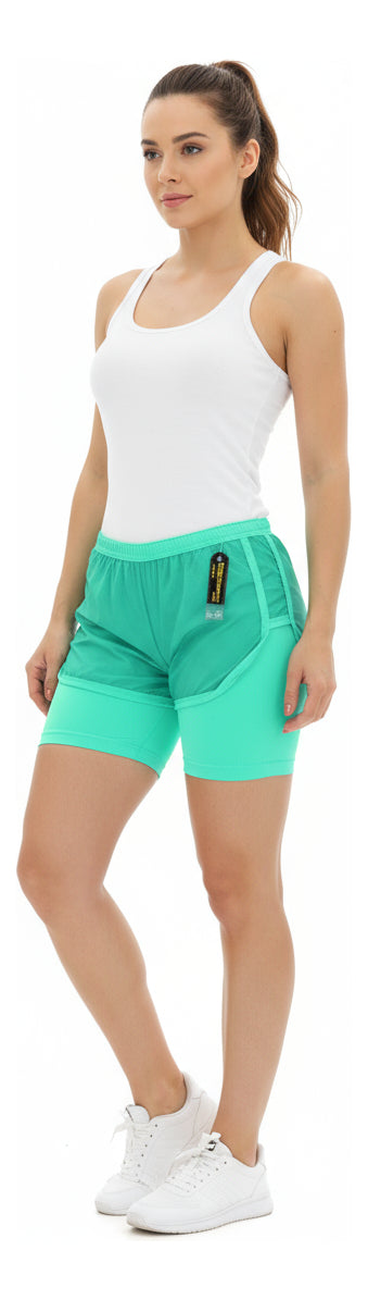 Pantaloneta Dama Short Deportiva Con Licra Running