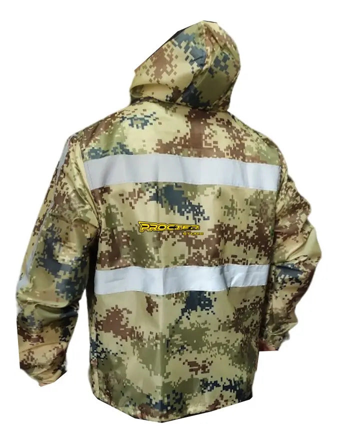 Chaqueta Camuflada Rompevientos Moto Bicicleta Reflectiva