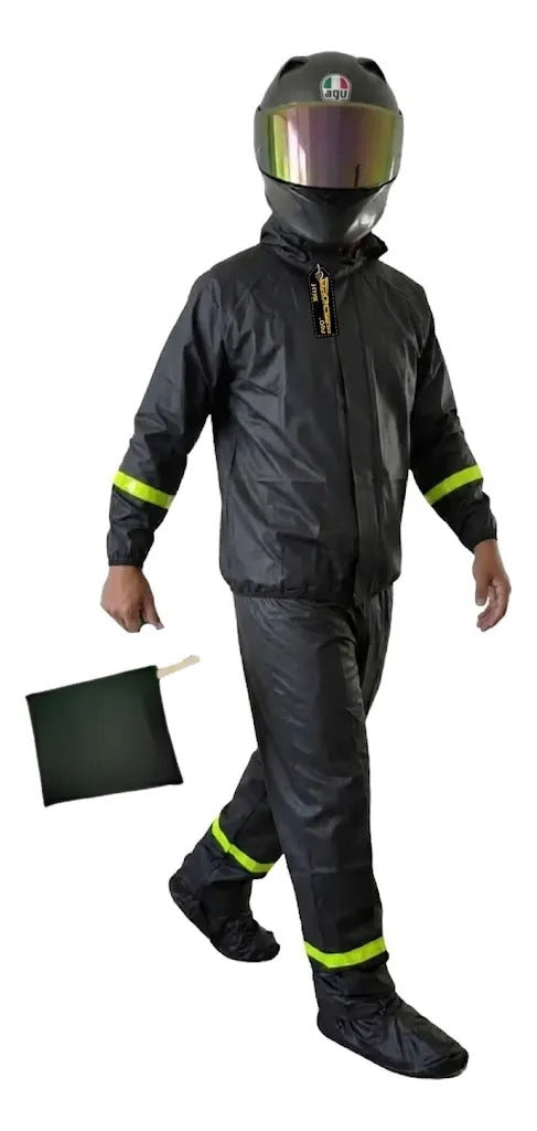 Impermeable Siliconado Para Motociclista 4 Piezas