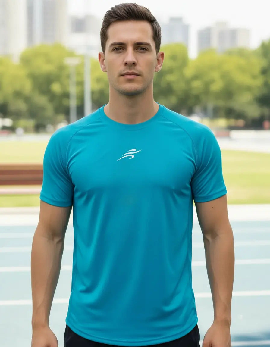 Camiseta Deportiva Slim Fit Manga Corta Gym Lycra Fria Uv