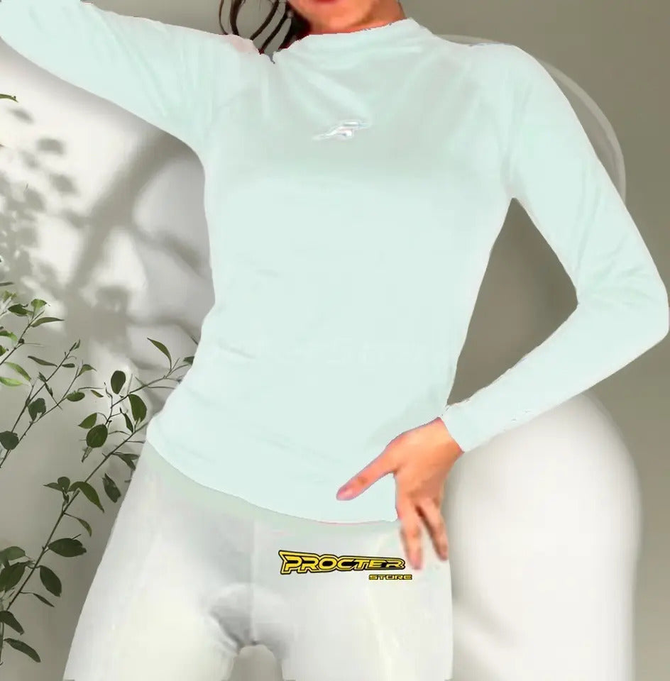 Buzo Fit Deportivo Dama Protección Solar Lycra Compresion