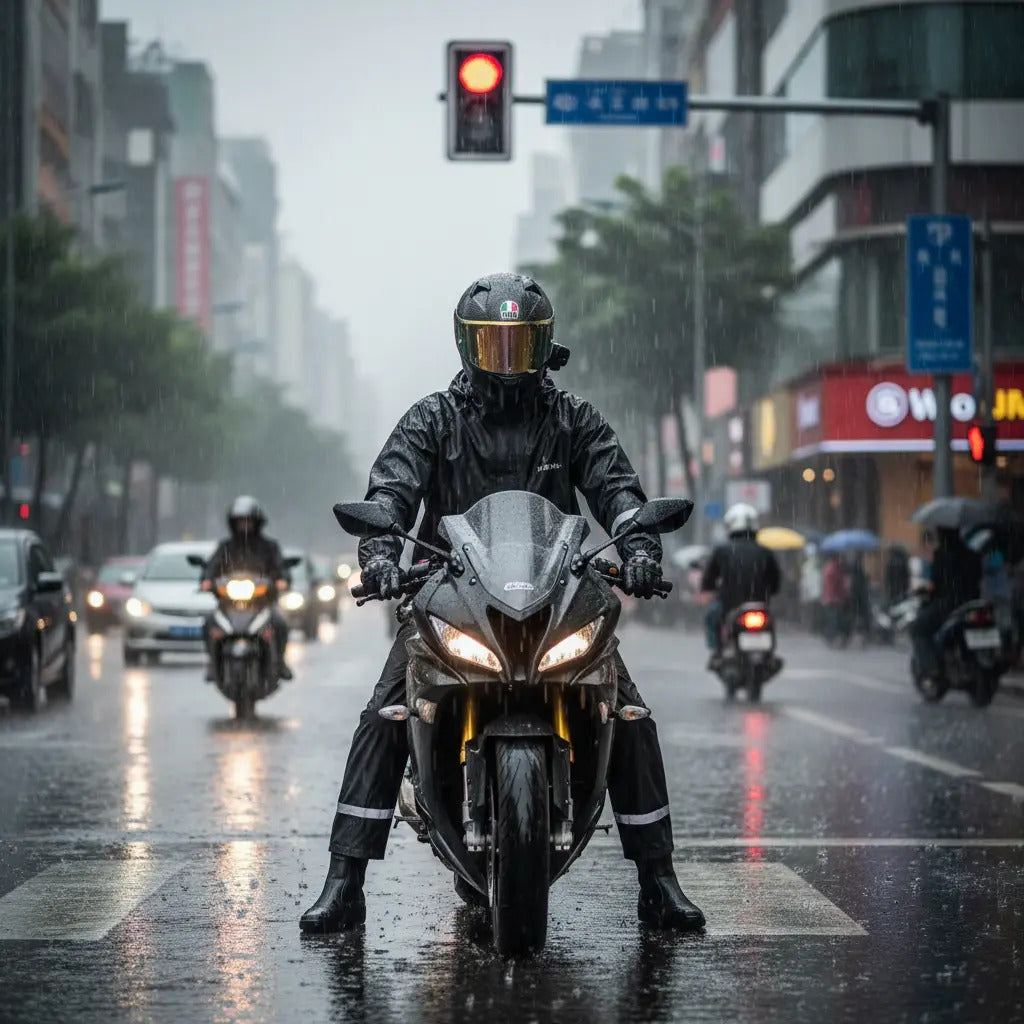 Impermeable Siliconado Para Motociclista 4 Piezas