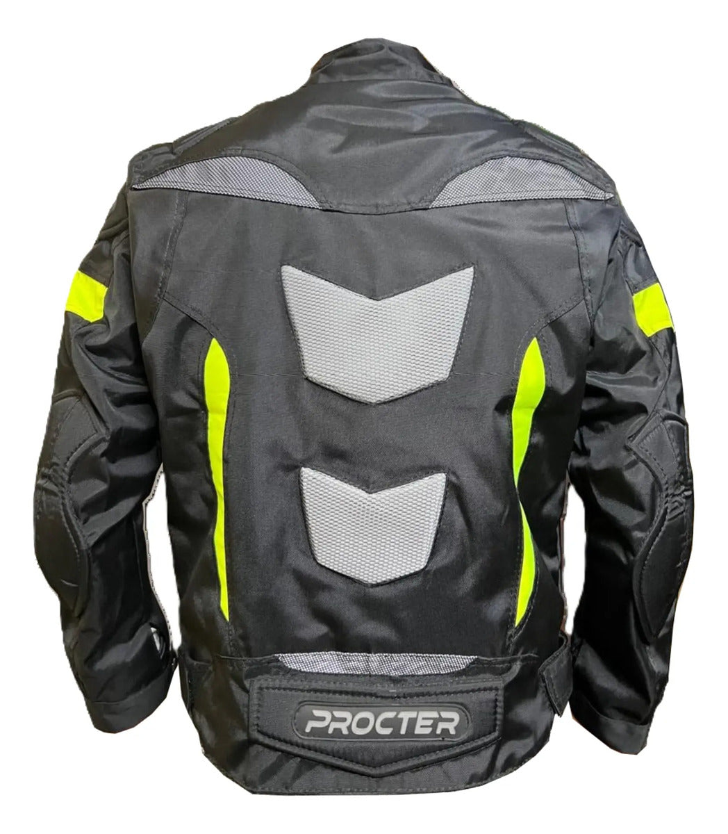 Chaqueta Protecciones Y Reflectiva Lona Cuerotex Moto Envío