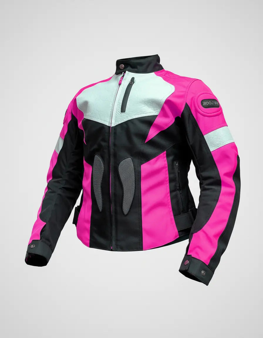 Chaqueta Con Protecciones Y Reflectiva Lona Mujer Moto Dama