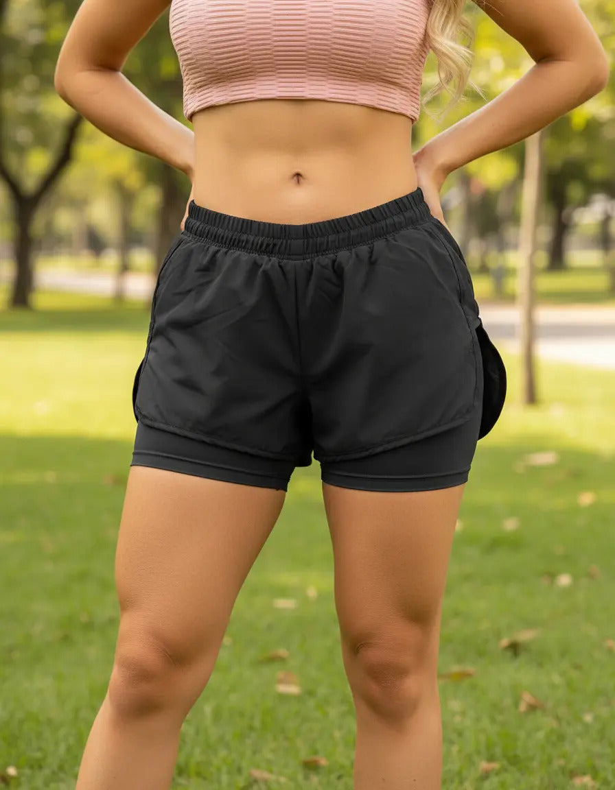 Pantaloneta Dama Short Deportiva Con Licra Running