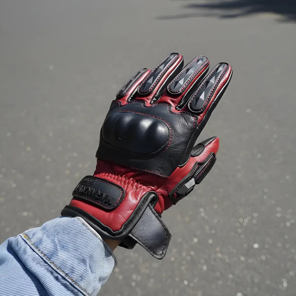 Guantes 100% Cuero Para Moto Con Protecciones Y Térmicos