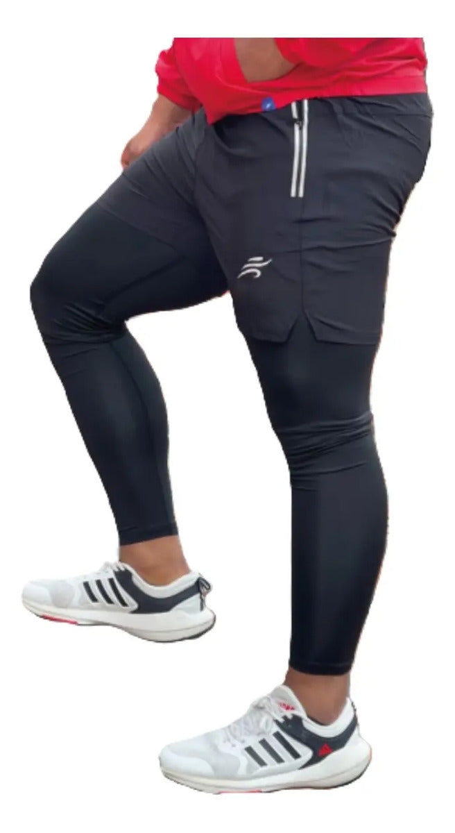 Pantaloneta Con Licra Larga Running Hombre Deportiva