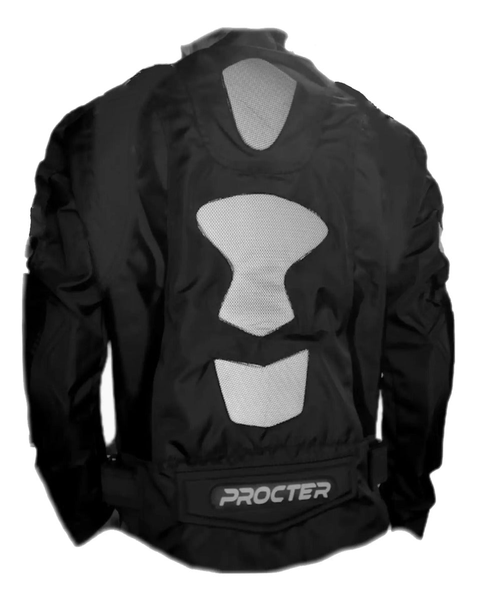 Chaqueta Protecciones Y Reflectiva Lona Cuerotex Moto Envío
