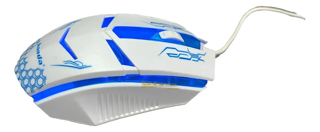 Mouse Iluminado Banda V11 Alámbrico Blanco