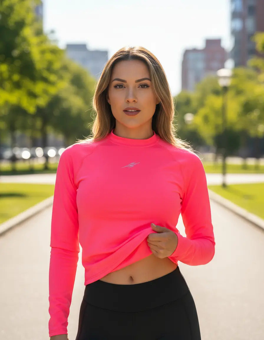 Buzo Fit Deportivo Dama Protección Solar Lycra Compresion