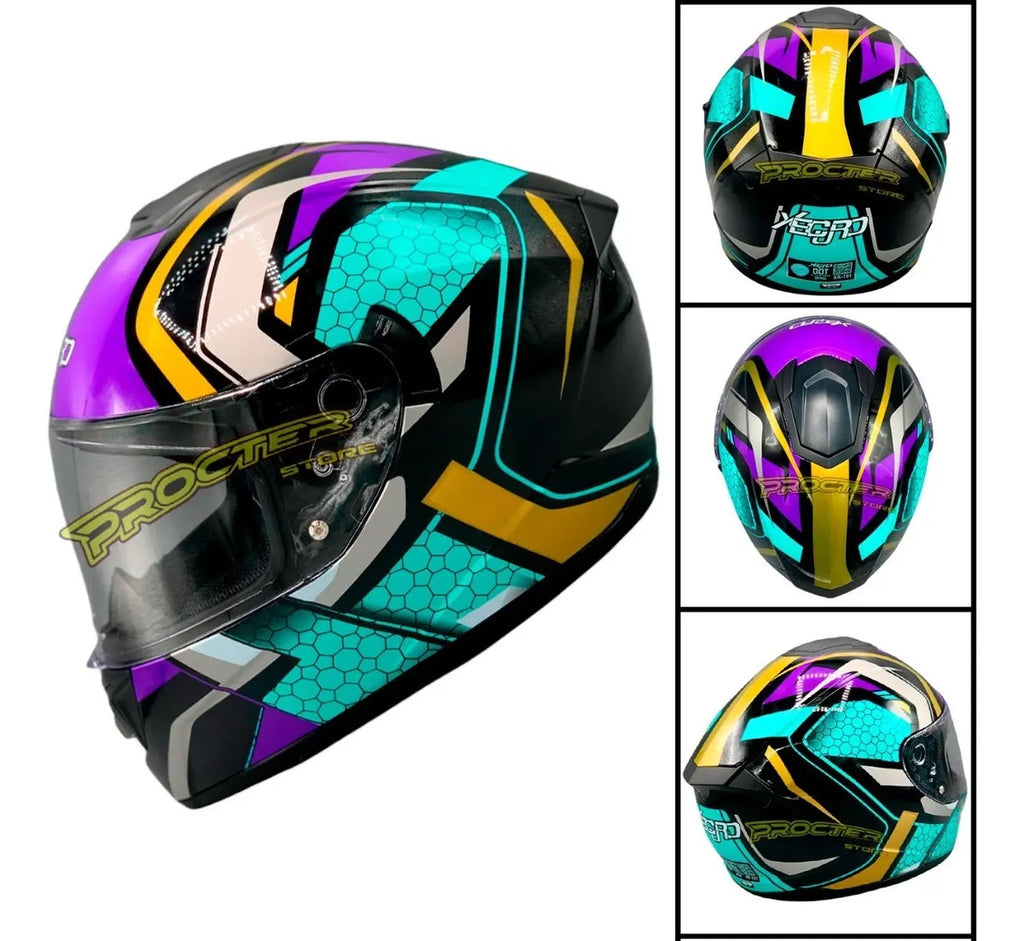 Casco Integral Moto Xecuro Doble Visor Certificado Gafas