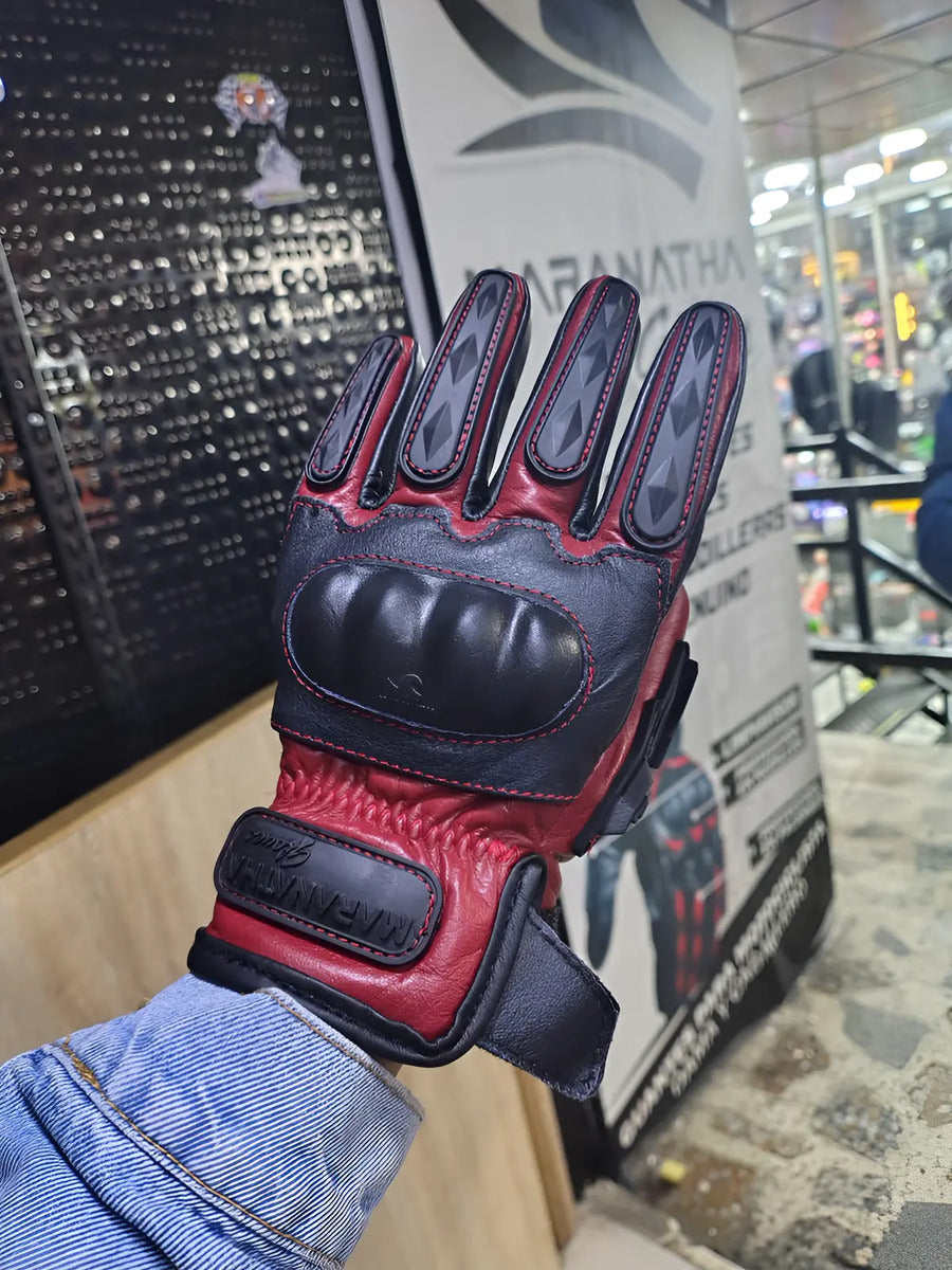 Guantes 100% Cuero Para Moto Con Protecciones Y Térmicos