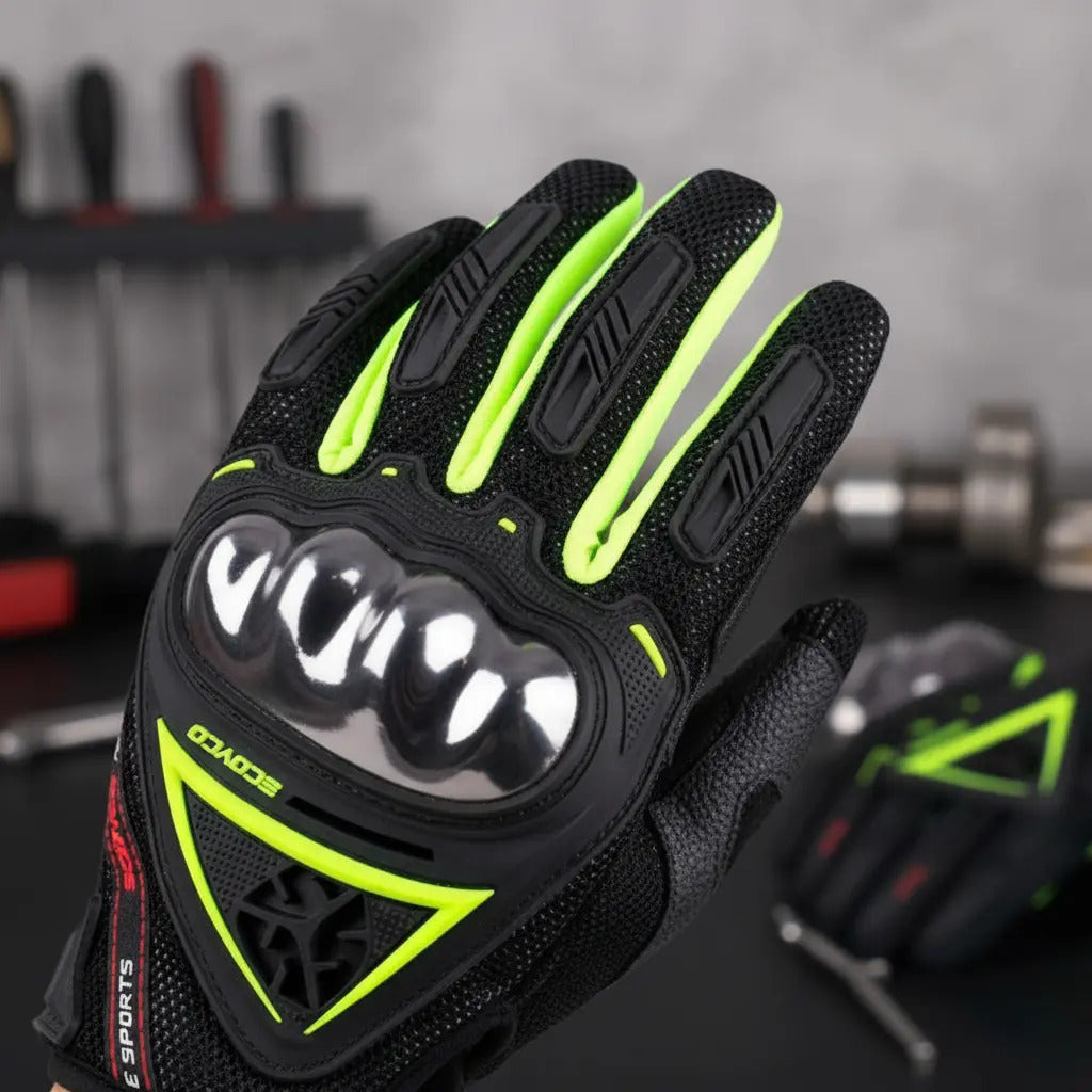 Guantes Para Moto Proteccion Metalizada Scoyco Mc44 Tactiles