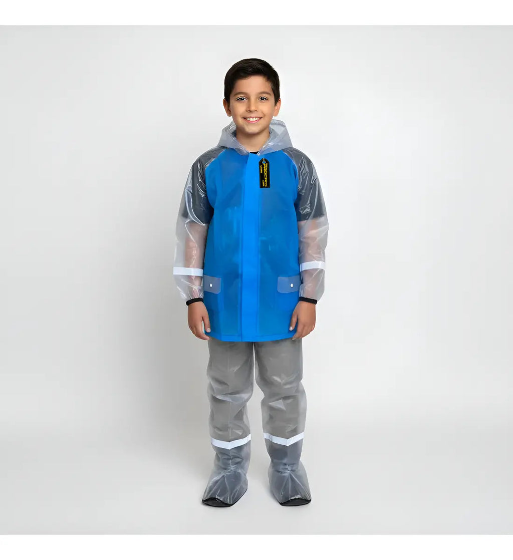 Impermeable Para Niños Con Zapatones Y Bolsilo Moto Ciclismo