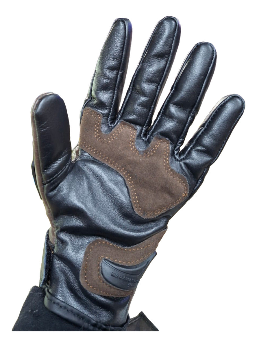 Guantes 100% Cuero Para Moto Con Protecciones Y Térmicos