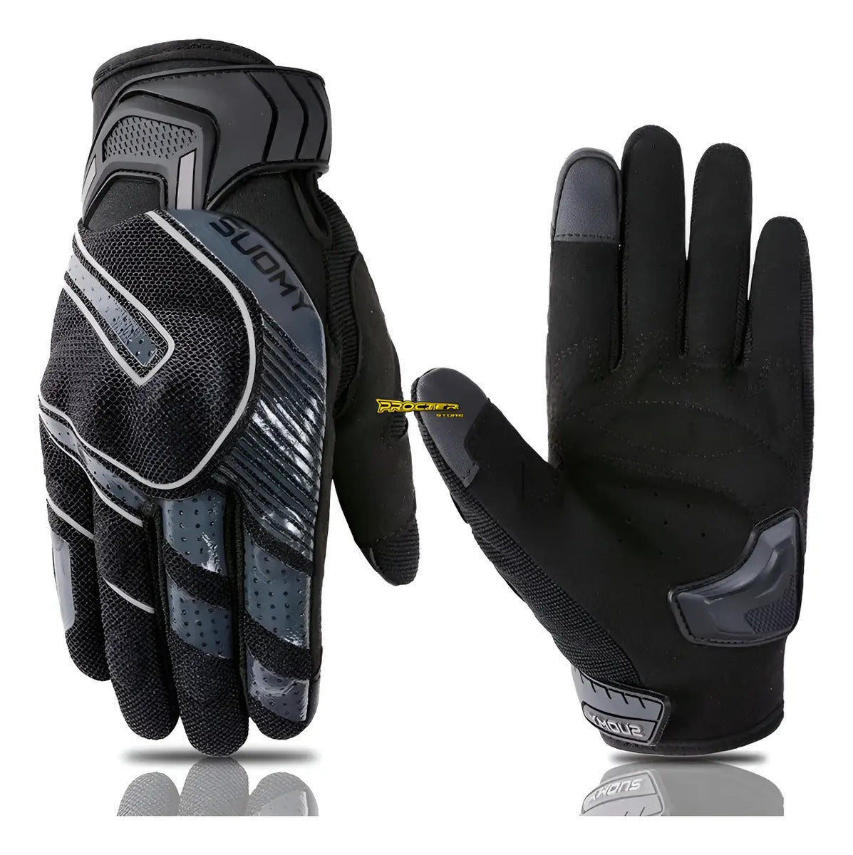 Guantes Para  Moto Tactiles Con Protección Reflectivo Suomy