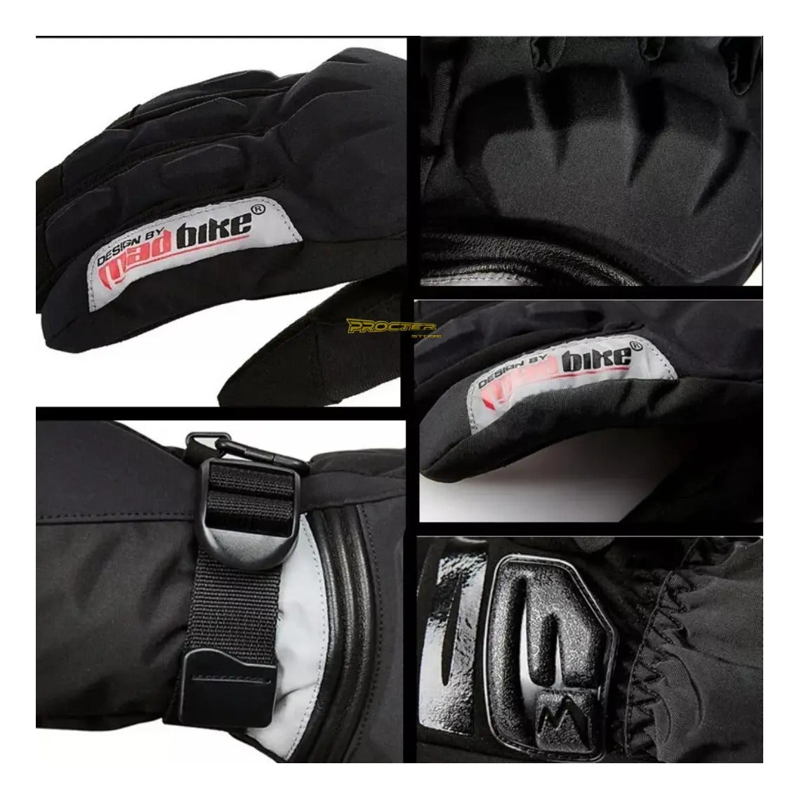 Guantes Moto Térmicos Impermeables Protección  100% Madbike