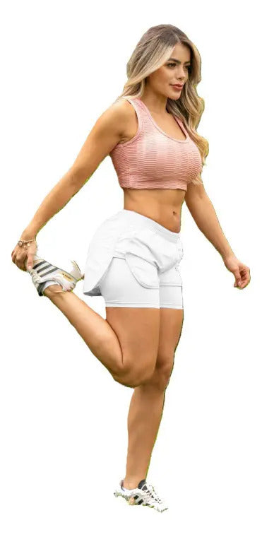 Pantaloneta Dama Short Deportiva Con Licra Running