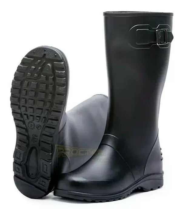 Botas Dama Para La Lluvia Hebilla Caucho Impermeables